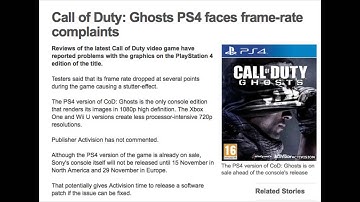 Free PS4 Chance, Ghosts Frame Rate Issues on PS4