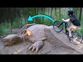 Sculpting a giant mud Turtle… then jumping it!