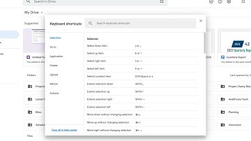 How to: View keyboard shortcuts in Google Drive