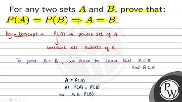 For any two sets \( A \) and \( B \), prove that: \( P(A)=P(B) \Rightarrow A=B \).