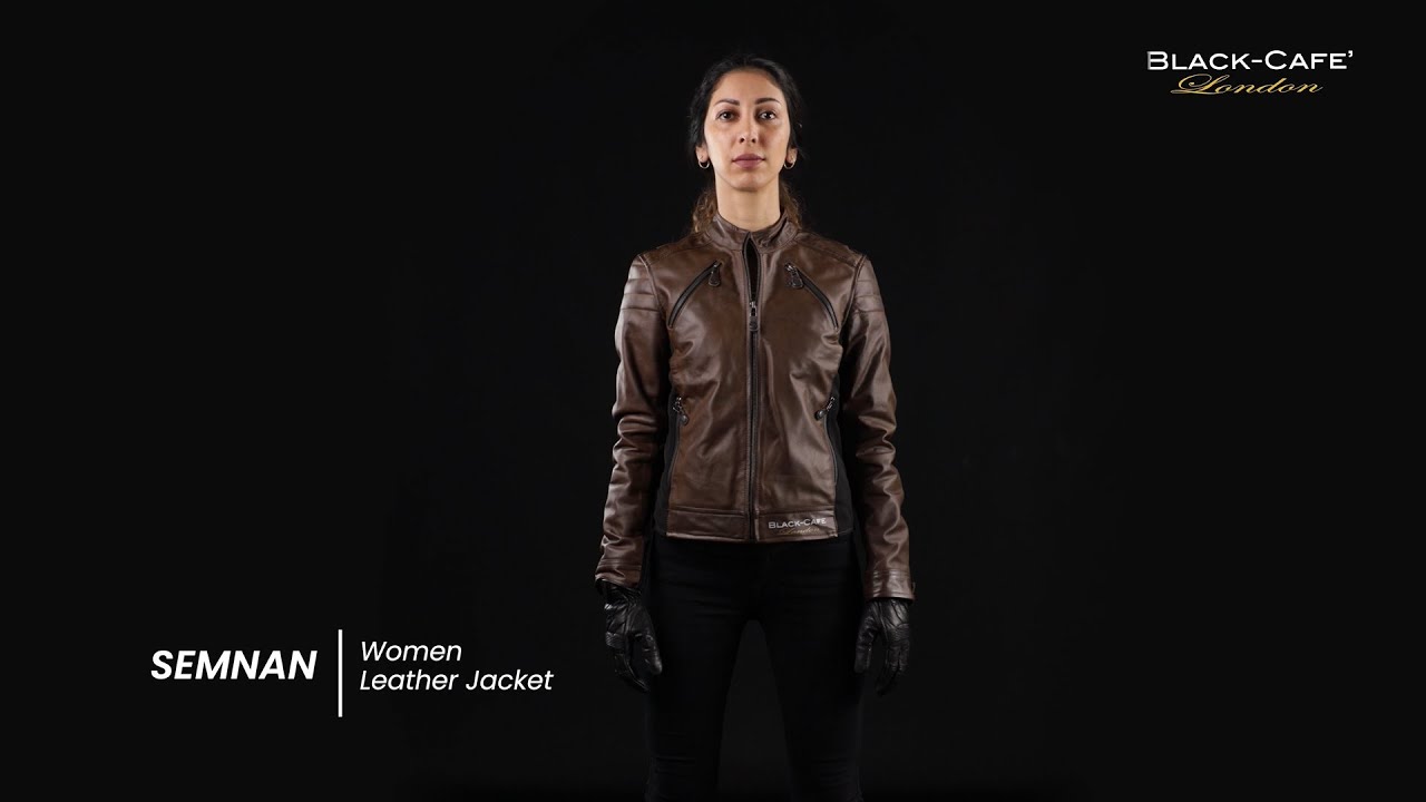 レディースライダースジャケット Black-Cafe London Black-Cafe London Semnan Ladies Motorcycle Leather Jacket - YouTube