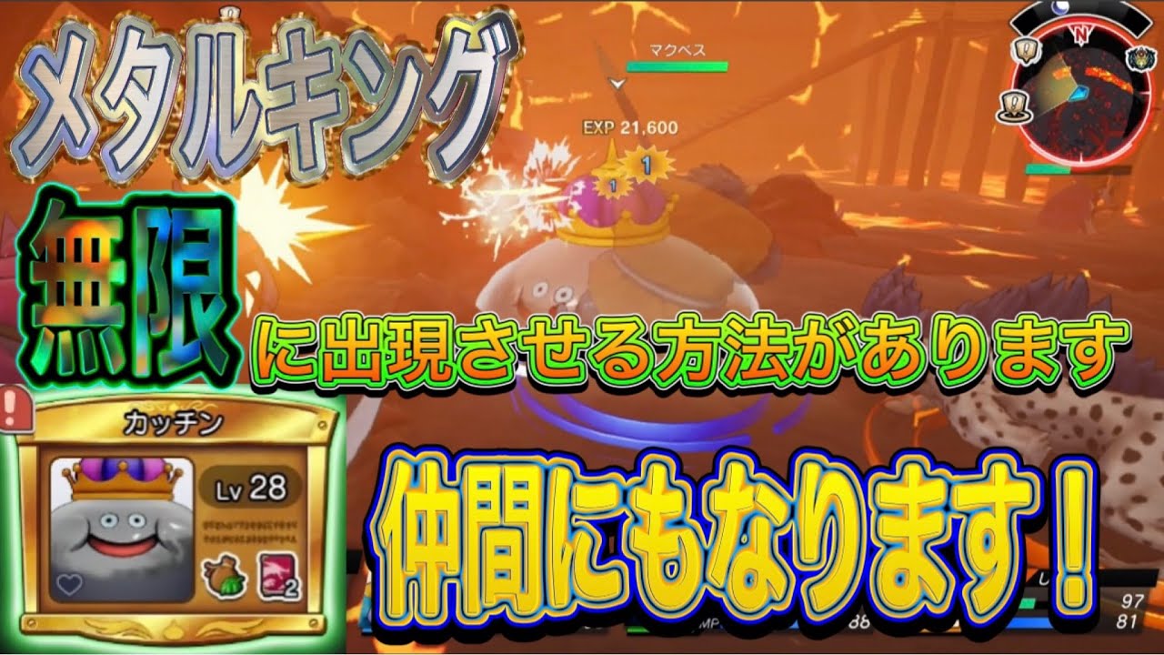 ドラクエトレジャーズ】メタルキングが無限に出現⁉︎ 経験値大量でレベルアップしよう！ - YouTube
