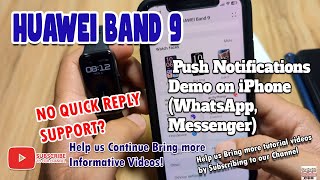 Huawei Band 9 Push Notifications Demo On Iphone whatsapp Messenger   No Support For Quick Reply