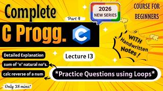 Celebrity *Practice Questions using Loops in C* | Lecture 13 | C Programming Full course for Beginners Profile