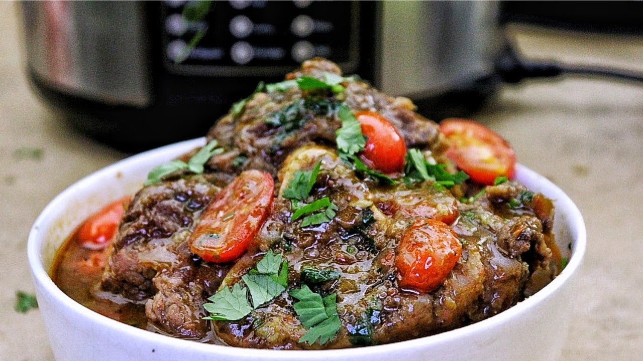 Rich Cherry Tomato Osso Bucco in Electric Pressure Cooker Insta Pot