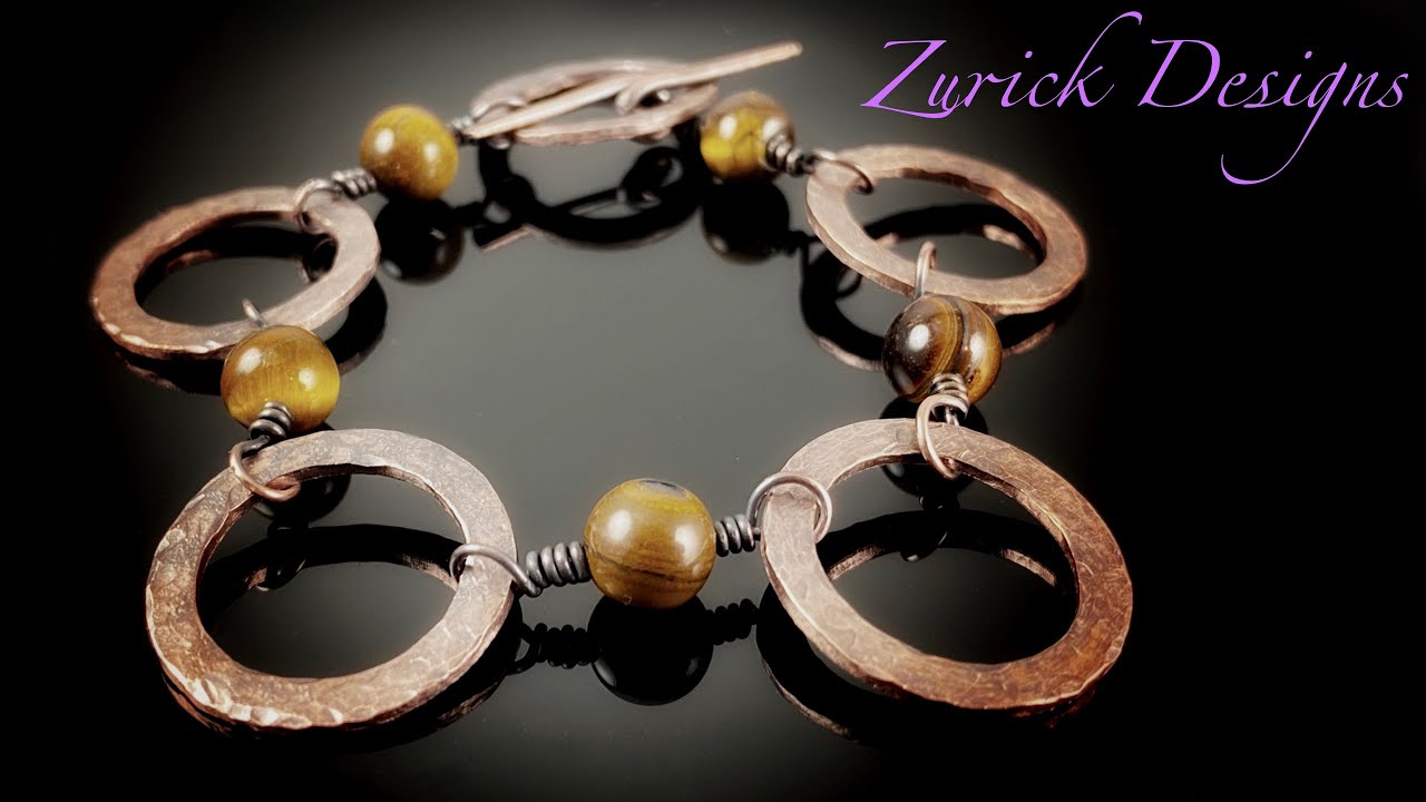 DIY Jewelry Copper Washer Bead Bracelet w/ Handmade Toggle Clasp YouTube