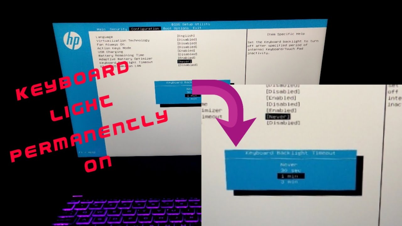 HOW TO PERMANENTLY TURN ON KEYBOARD LIGHTHP PAVILION GAMING LAPTOP