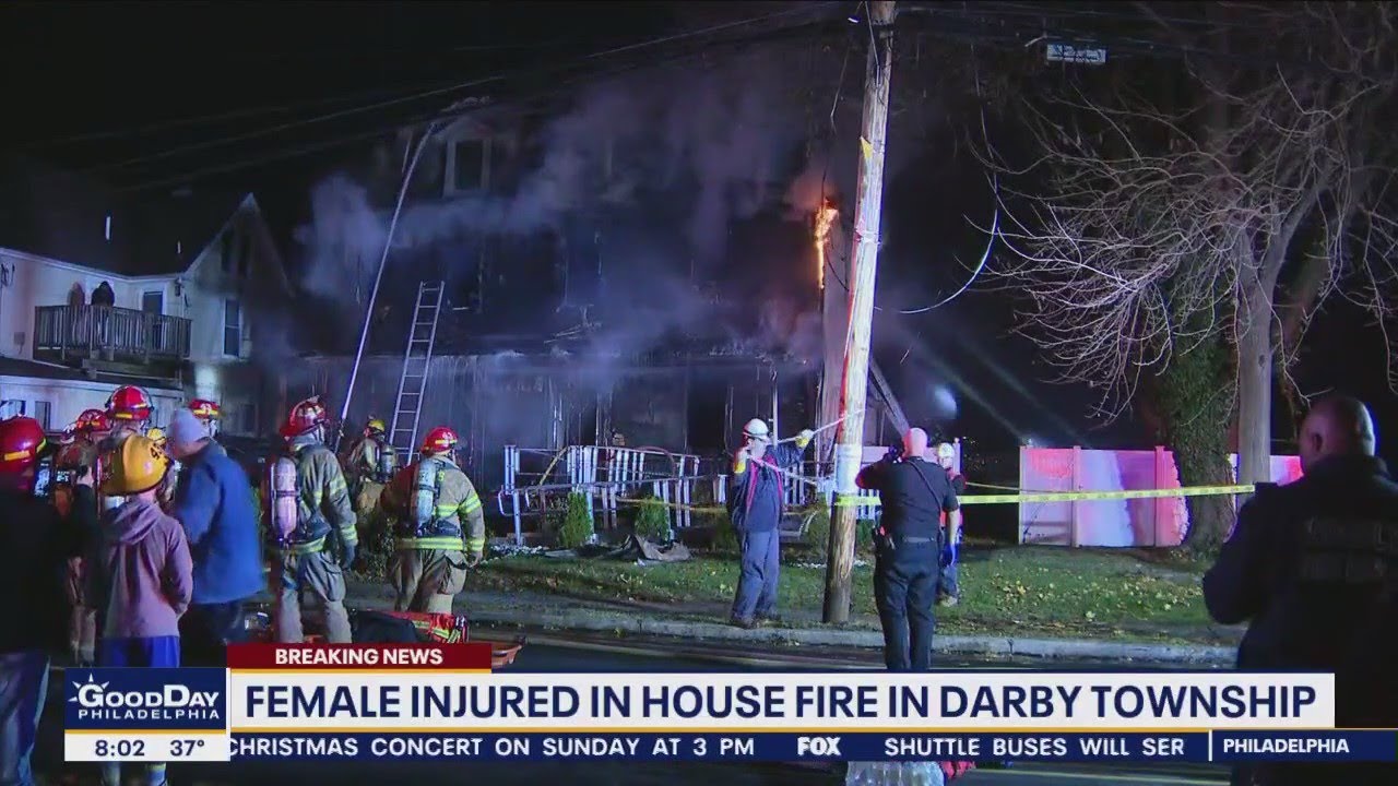 Woman hospitalized after house fire in Darby Township