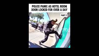 Police panic as hotel room door locked for a day  #cops #usacops #ytshorts