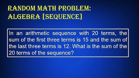Random Math Problem: Algebra