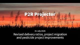 P2R Projector: Revised delivery ratios, project migration and pesticide project improvements
