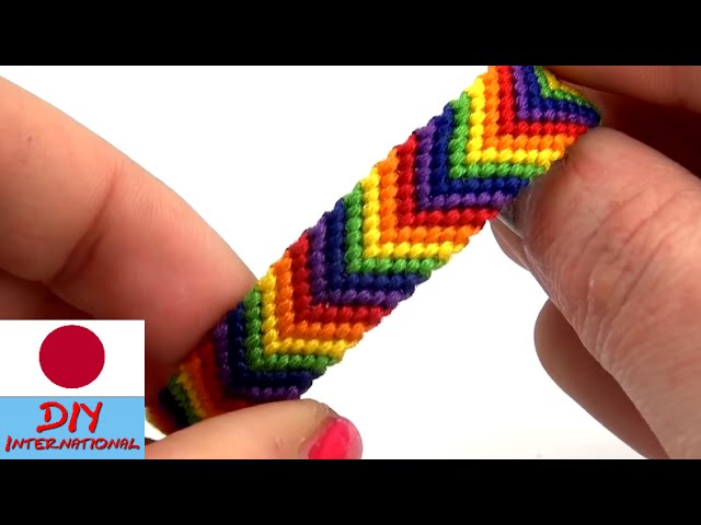 レインボー友情ブレスレットを編もう - YouTube