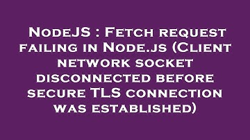 NodeJS : Fetch request failing in Node.js (Client network socket disconnected before secure TLS conn