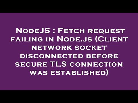 NodeJS : Fetch request failing in Node.js (Client network socket disconnected before secure TLS conn