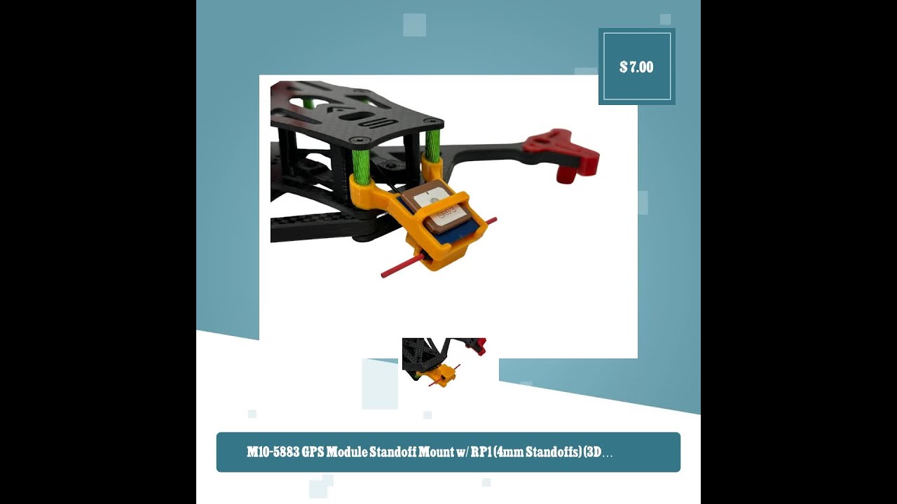 M10-5883 GPS Module Standoff Mount w/ RP1 (4mm Standoffs) (3D Print Only)