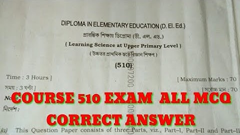 NIOS DELED COURSE 510 ALL MCQ CORRECT ANSWER || NIOS NEWS