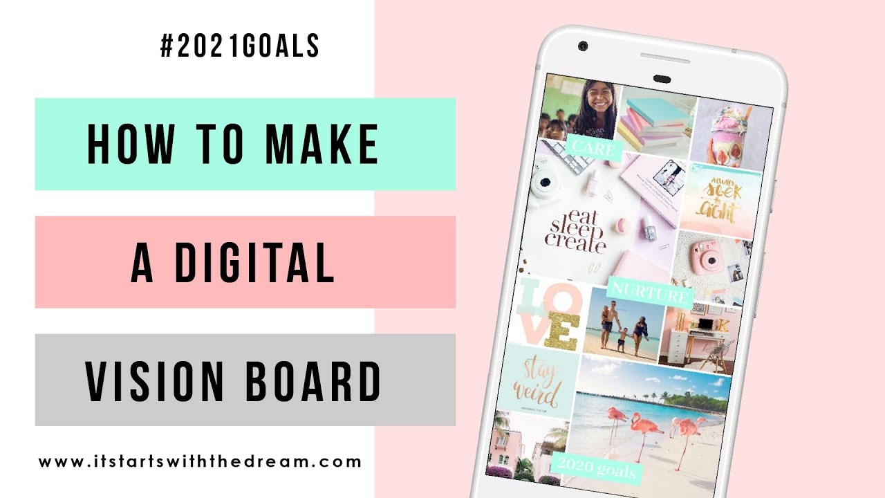 How To Make A Digital Vision Board For Your Phone With Canva Tutorial