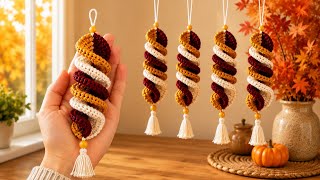 Crochet Wind Spinner 🍂 Fall Colors Look Amazing When It Spins!