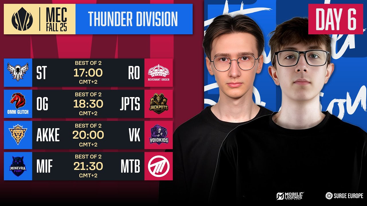 MEC Fall 25 - Thunder Division, день 6 | Чемпионат Европы MLBB, осень 2025 | !giveaway