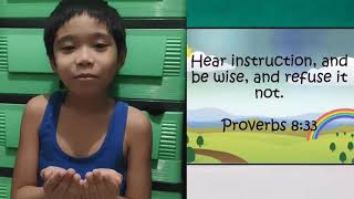 Memory Verse Proverbs 8:33 |Arjay Memory Verse