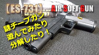 【ES-731】謎チープガンで遊んでみた！分解もね！PlasticModel-AirSoft