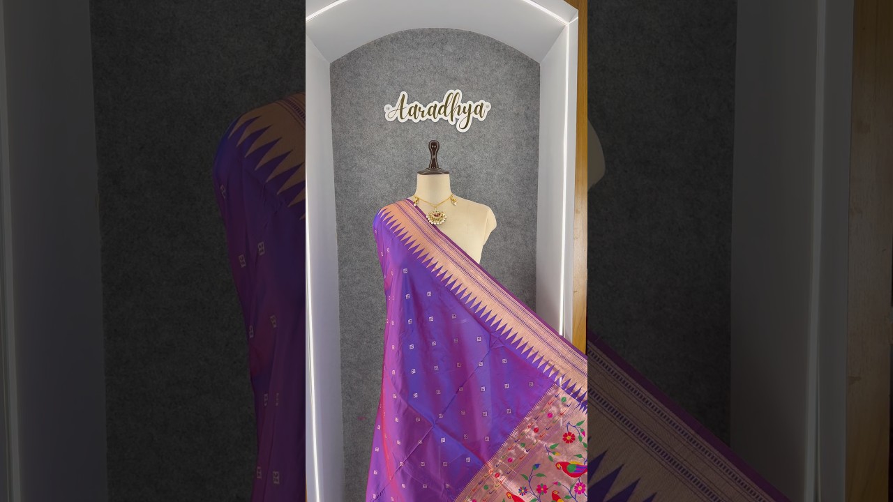 Pure Zari Temple Parrot Paithani Dupatta