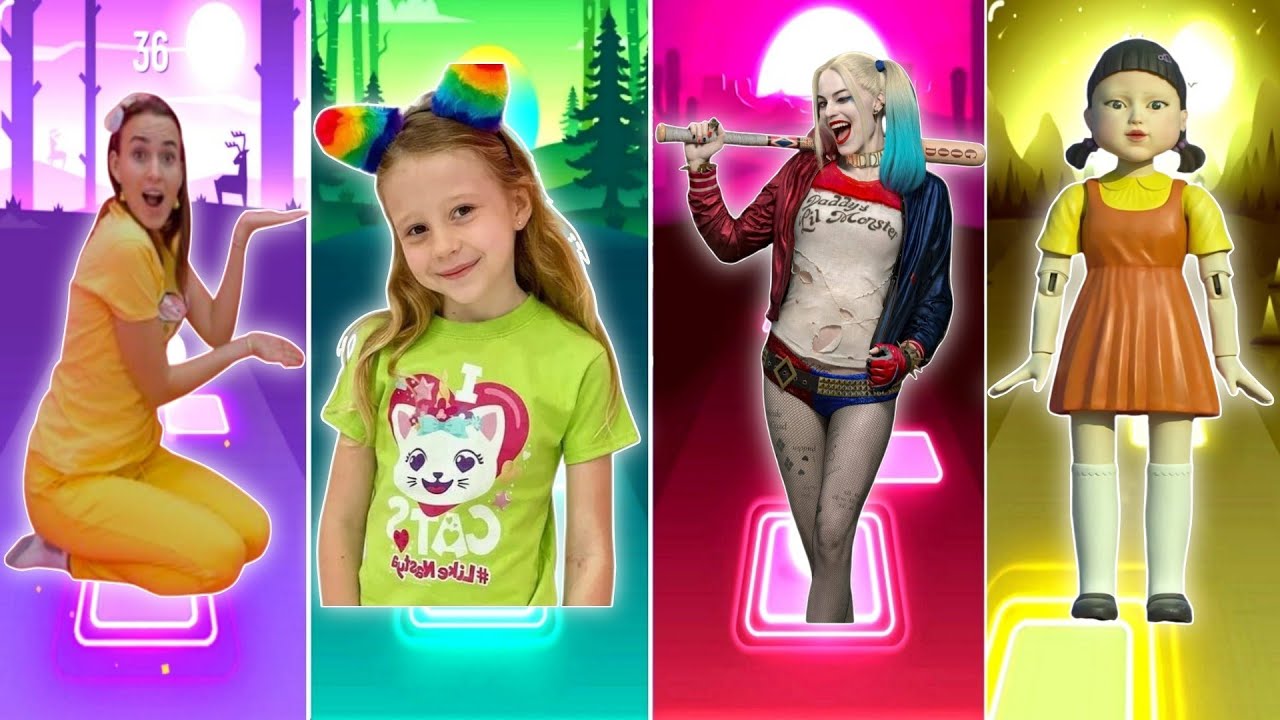 Tiles Hop - Vlad and Niki 🆚 Like Nastya 🆚 Suicide Squad 🆚 Squid game 2 🎶 Tiles Hop EDM Rush