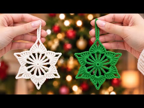 🎄 EASY & QUICK Crochet CHRISTMAS Star Ornament ✨💯 New Crochet Christmas Star Ornament  Tutorial💫
