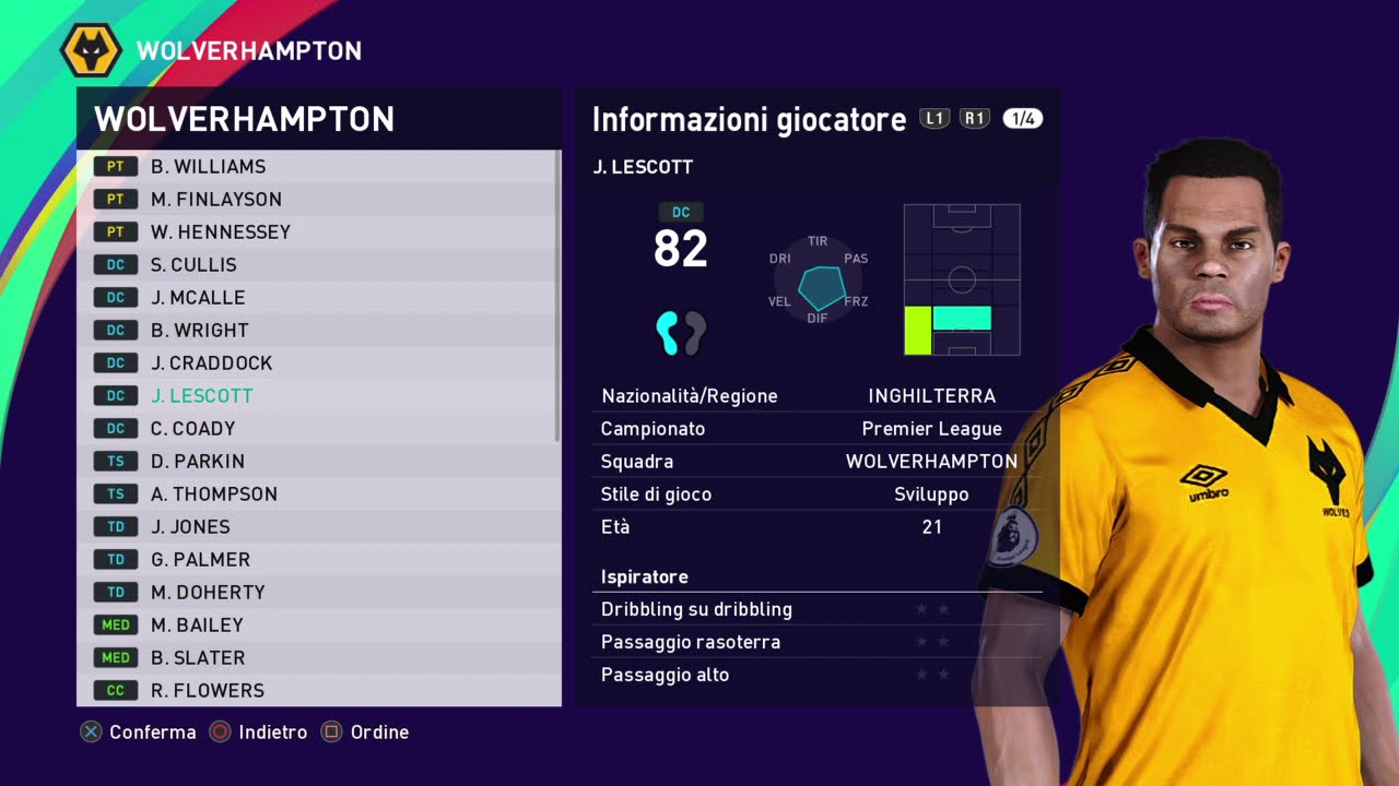 eFootball PES 2021- WOLVERHAMPTON CLASSIC - MASTER LEAGUE PROJECT BY THE DEX - PREMIER LEAGUE