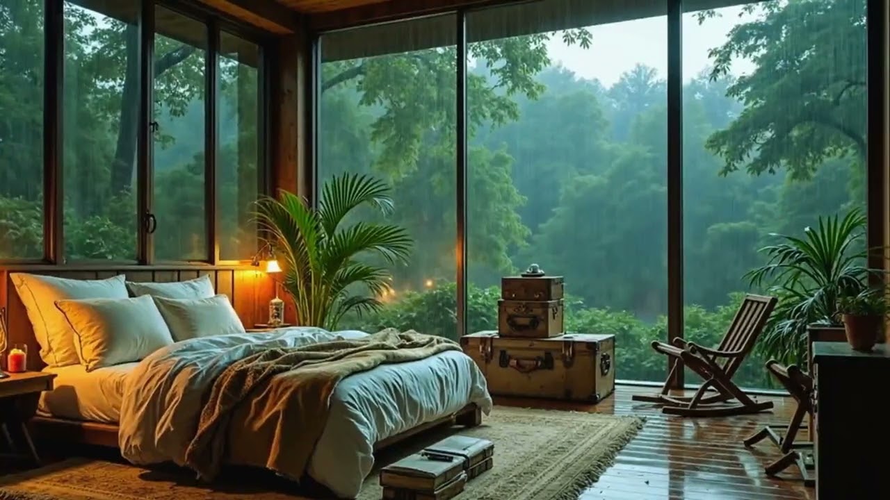 Candlelit Forest Storm 🌙🛏️ | Rainy Night in Luxury | 10 Hours