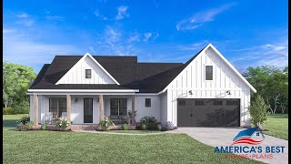 MODERN FARMHOUSE HOUSE PLAN 4534-00095 WITH INTERIOR