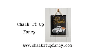 Hobby Lobby Fall Stencil Used on Dollar Tree Canvas Board