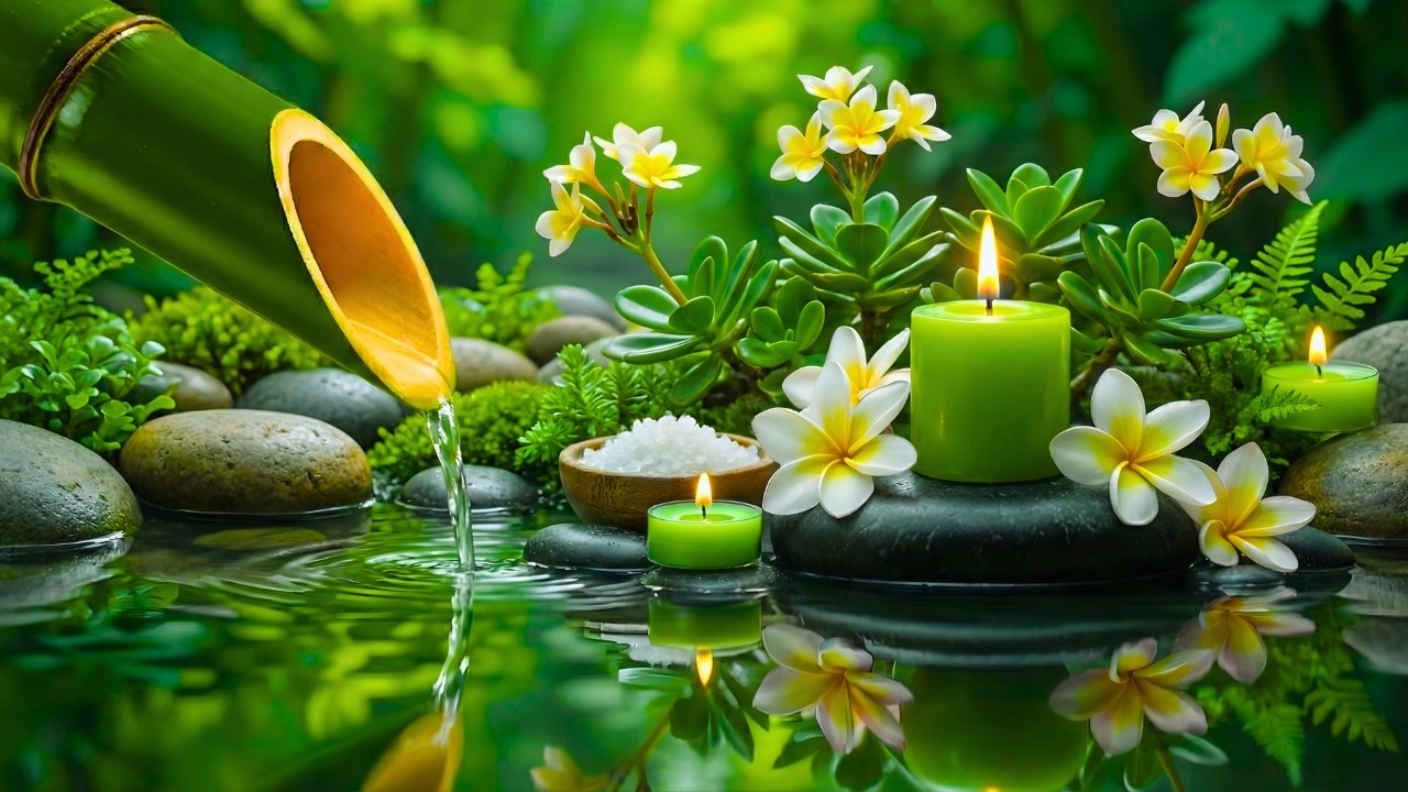 Relaxing Music Relieves Stress, Calm Anxiety & Depression 🌿 Soothing Piano + Bamboo Water Fountain