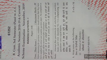 2019 Business statistics question paper, b.com(3rd sem)