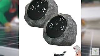 Review - QWPIOFSD Solar Powered Rock Speakers Outdoor Waterproof, Smart Control Wireless