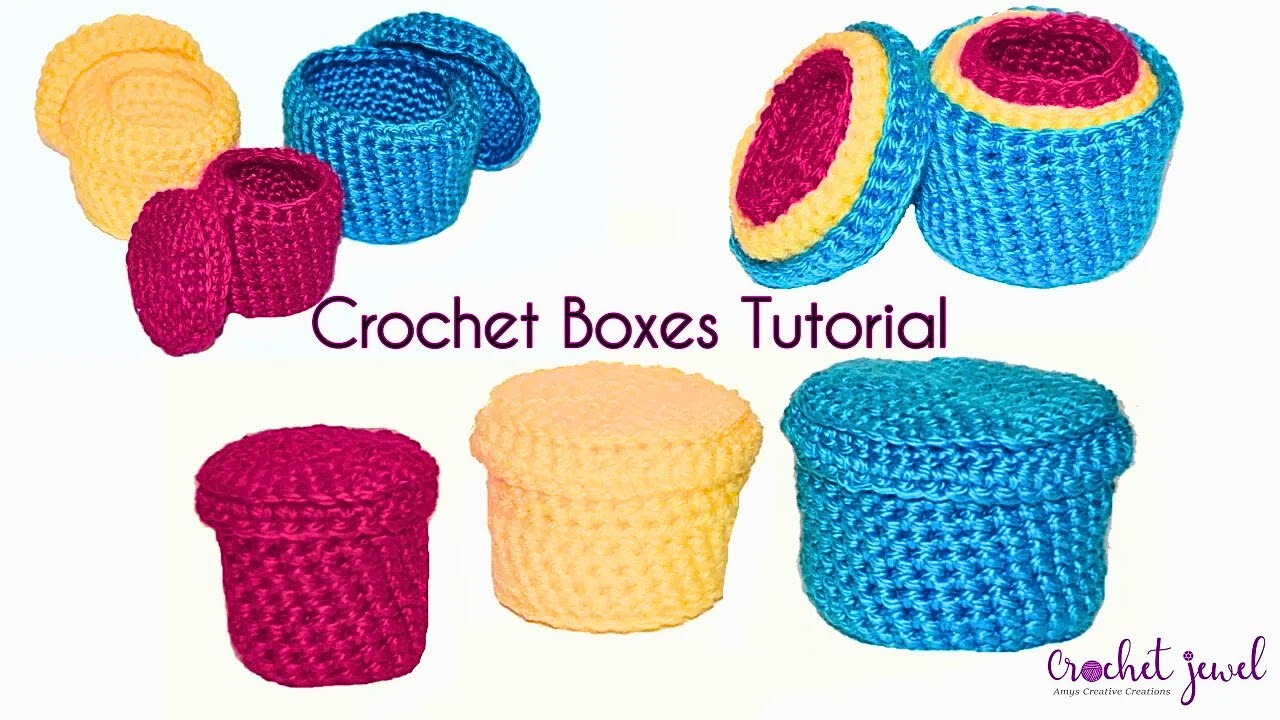 Crochet Boxes With Lids DIY Crochet Storage Containers YouTube