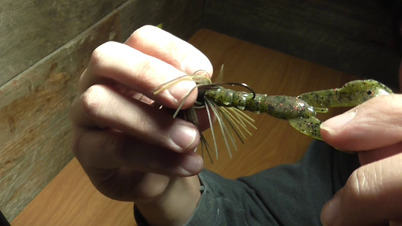 Bass Fishing - Strike King Bitsy Bug Jig / Rage Tail baby craw (coffee  scented) 