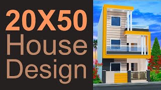 20X50 House plan with 3d elevation by nikshail