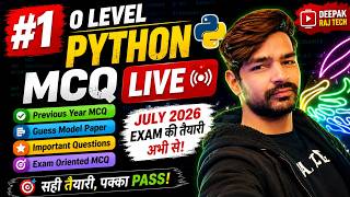 O Level Python MCQ LIVE 1 | Previous Year MCQ  | Guess Model Paper | Important Questions | July 2026