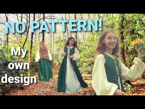 Sewing a Medieval Dress 🧵 No Pattern ✂️ My Own Design