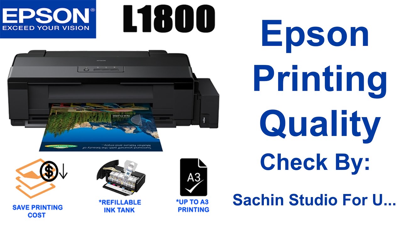 Epson L1800 Print Quality Epson Printer Review In Hindi Youtube