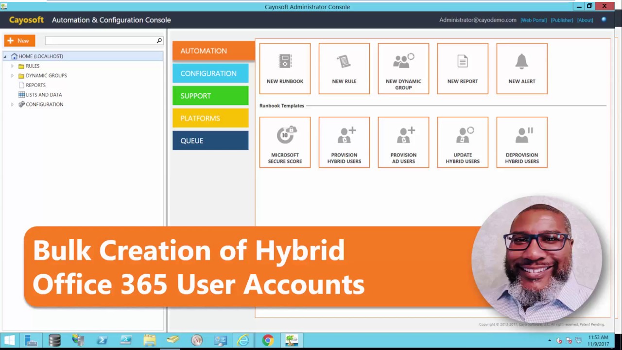 Bulk Creation Hybrid Office 365 Users from a CSV Text File - YouTube