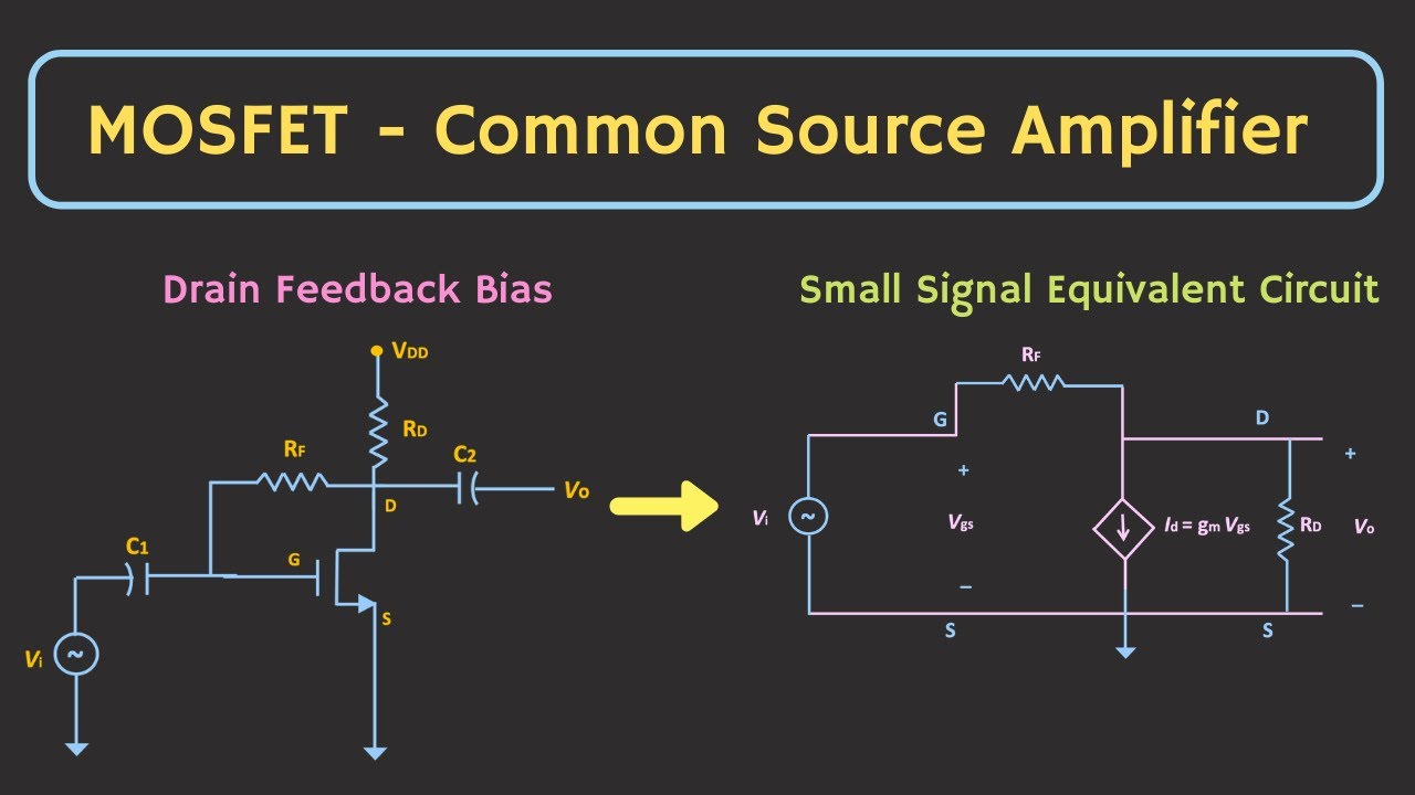 MOSFET Common Source Amplifier - Small Signal Analysis ( Drain Feedback