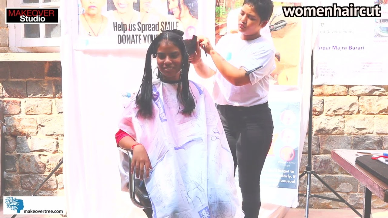 Long to Shor Haircut in Opne Air