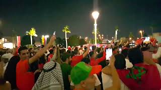 Morocco 1:0 Portugal - Celebration outside Stadium (10.12.2022, Qatar)