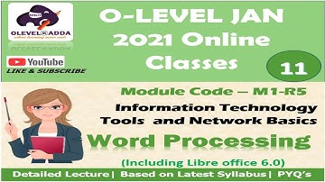 Module Code- M1-R5 |Information Technology Tools| Word Processing |NIELIT OLEVEL| CCC |Lecture -11