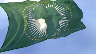 African Union: Anthem and Waving Flag