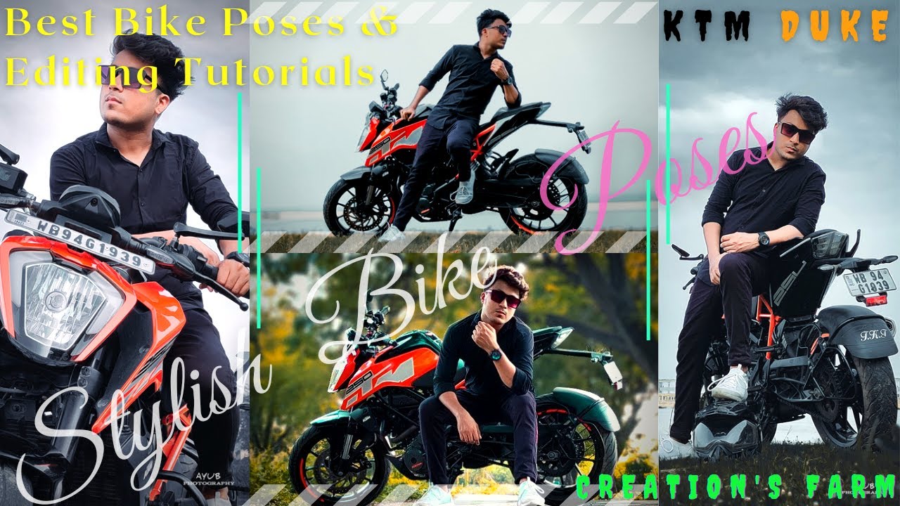 Best Stylish Bike Poses For Photoshoot & Editing Tutorials || KTM DUKE POSES ||