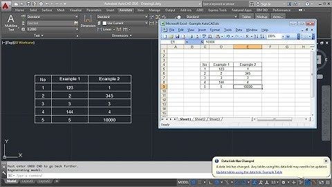 AutoCAD Excel Data Link Table