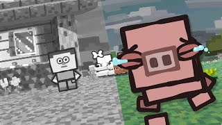 Minecraft Pig Cartoon Storyboard vs Animation @cas